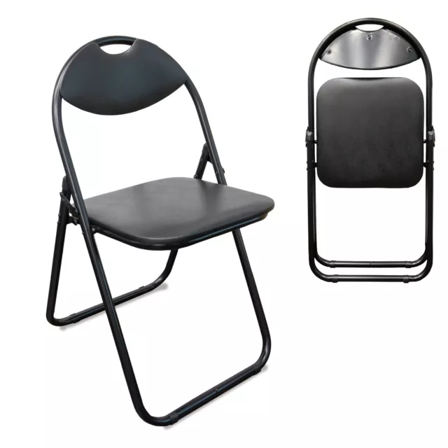 Folding Chairs Padded Faux Leather Seating Studying Office Dinning Event Chair