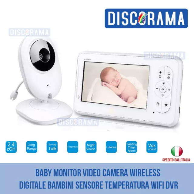 Baby Monitor Video Camera Wireless Digitale Bambini Sensore Temperatura Wifi Dvr