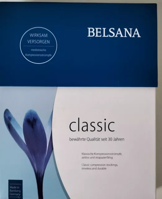 BELSANA CLASSIC med. Kompressionsstrümpfe AD Kkl.2 / 2 lang schwarz neu