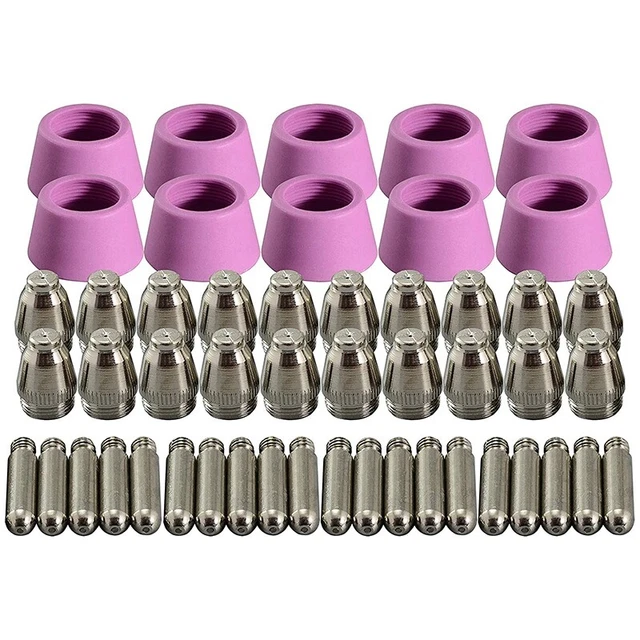 50Pcs Plasma Cutter Torch Consumables Electrode Nozzles Cups Kit For -60 SG-H7