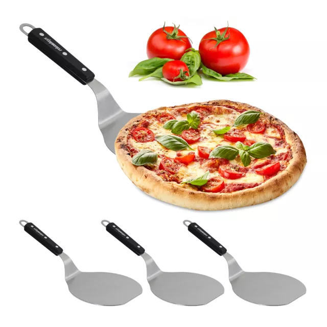 Pelle à pizza lot 4 Manche en bois four Pelle tartes flambées Pelle en inox