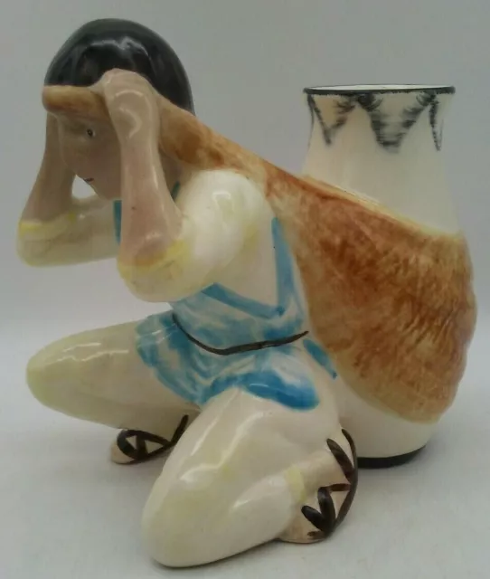 Vintage Vase WATER CARRIER Egyptian Man RARE Figural Mid Century 8"T MCM Pottery