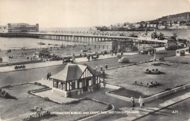 Old Topographical Postcard Weston Super Mare Unused Used Gd Very Gd