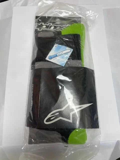 Alpinestars Tech Coolmax Motocross Motorcycle Socks Black Green L/XXL Clearance