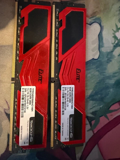 Team Elite Plus X 8gb ELITE PLUS DDR4 DESKTOP MEMORY RED 8GB(1x8GB