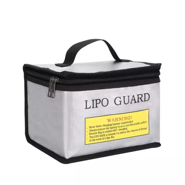 Lipo Battery Safe Fireproof Charge Storage Bag Silver 21.5cm X 14.5cm X 16.5cm