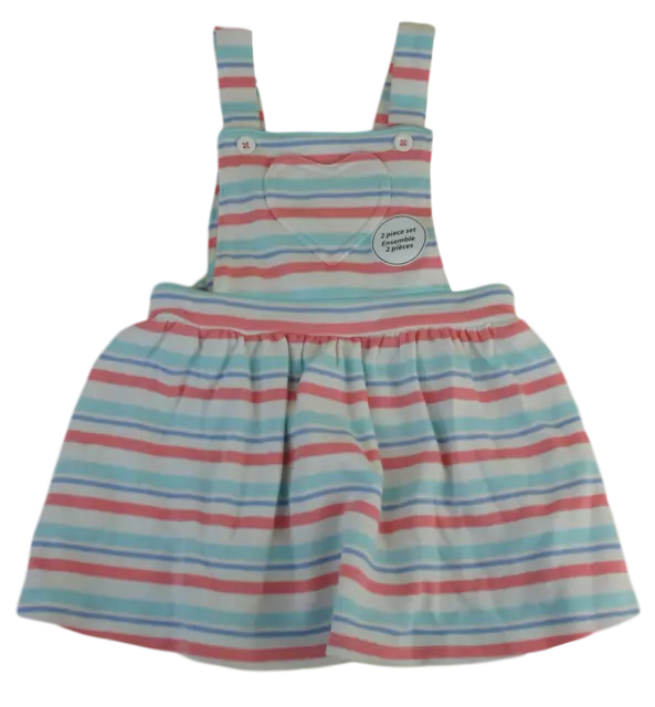 George 2in1 Bambino Ragazza Playsuit Vestito Estivo Con T-Shirt Combinato Set 3