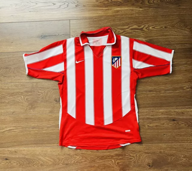 2003/04 Atletico De Madrid Home Shirt Jersey Short Sleeves Size S