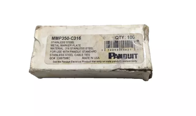 Panduit MMP350-C316 Acier Inoxydable Métal Marqueur Plaque Boîte 3