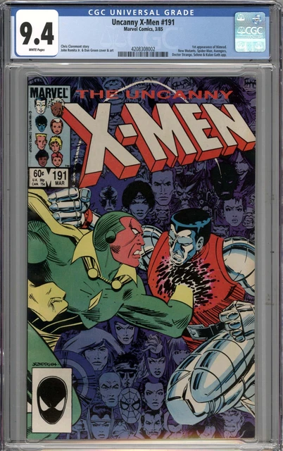 Uncanny X-Men #191 CGC 9.4 NM 1st Appearance of Nimrod WHITE PAGES