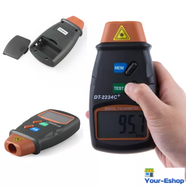 Handheld Digital Laser Tachometer Non Contact Tach Tool RPM Tester Diagnostic