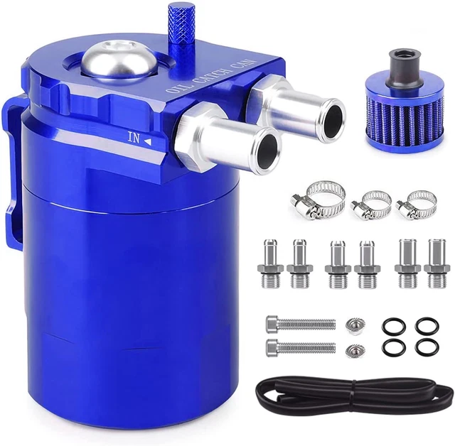 Towwoo 300 ml Alluminio Decanter, Seperator Vapori Olio Motore, Cattura Blu