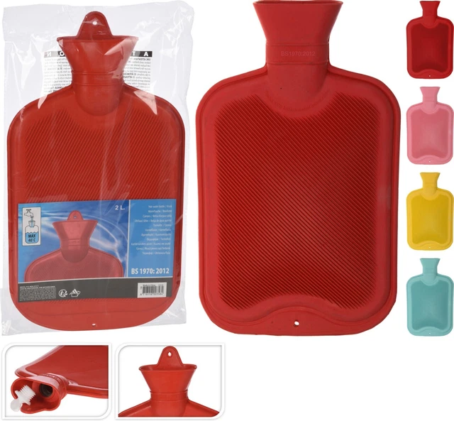 2L Hot Water Bottle Natural Rubber Bottles Winter Warmer Bed Body Pillow Heater