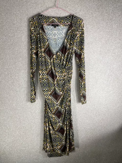 Etro Geometric Pattern Amazing Dress Size 44 Made in Italy