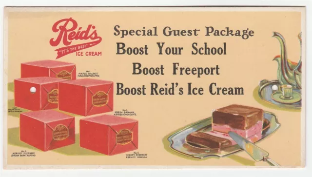 Reid's Ice Cream blotter, special guest package, boost Freeport, Long Island