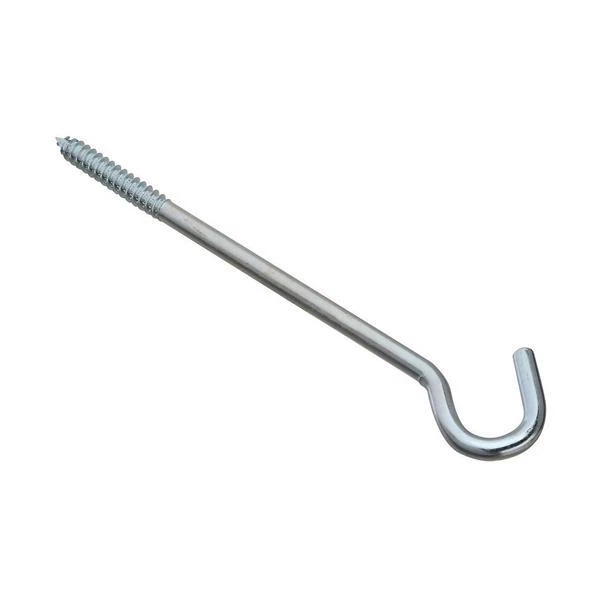 10 Pk Steel Zinc Plated 3/8" Dia X 10" Long X 1" Opening Lag Screw Hook N221002