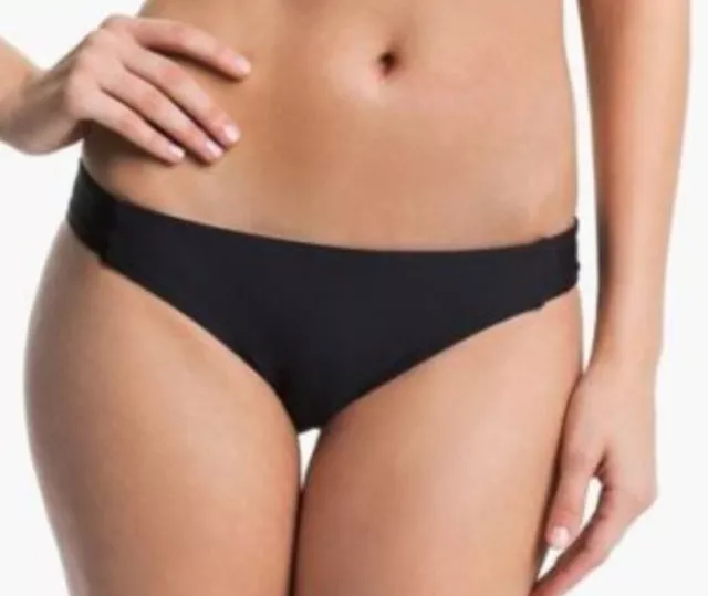 Luxe Lisa Vogel Opening Night Side Tab Swim Bikini Bottom Black Size 12 Nwt