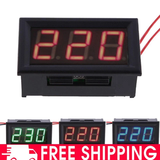 Mini Voltmetro Digitale, 0,3 Pollici LED Luminoso Display, DC 2,4-30 V, Voltmetro a Corrente Continua a Due Fili, Impermeabile, Protezione Inversa