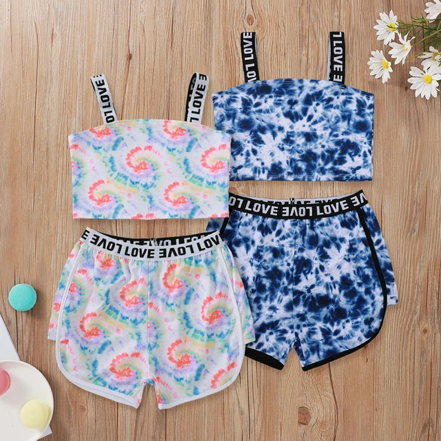 Summer Toddler Girls Outfits Clothes Casual T-shirt Tops+ Skirts Dress Set 0-10T