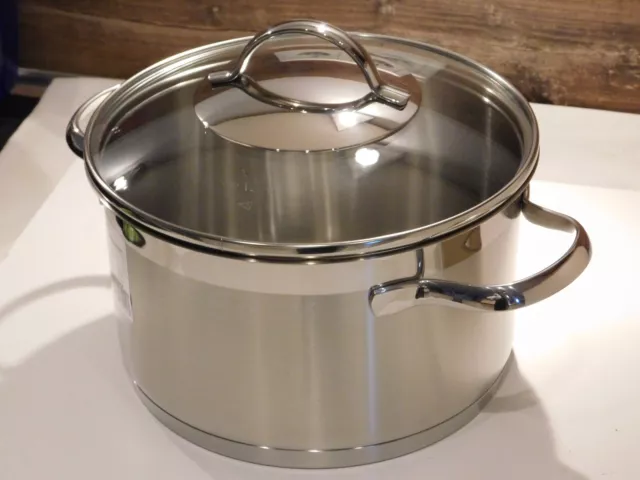 Silit Achat Topf Edelstahl mit Glas-Deckel Kochtopf 20 cm Induktion 3,3 Liter