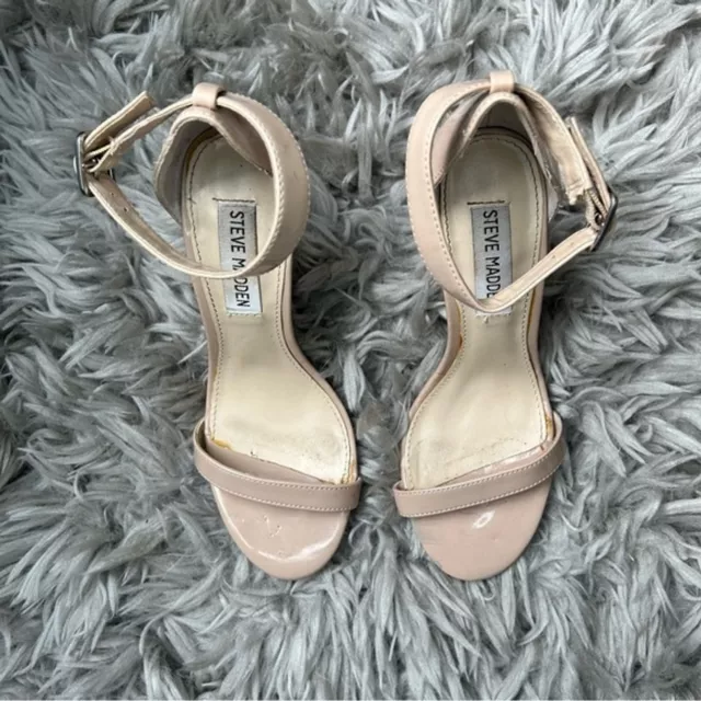 Steve Madden Realove faux patent leather nude heels size 6.5 3