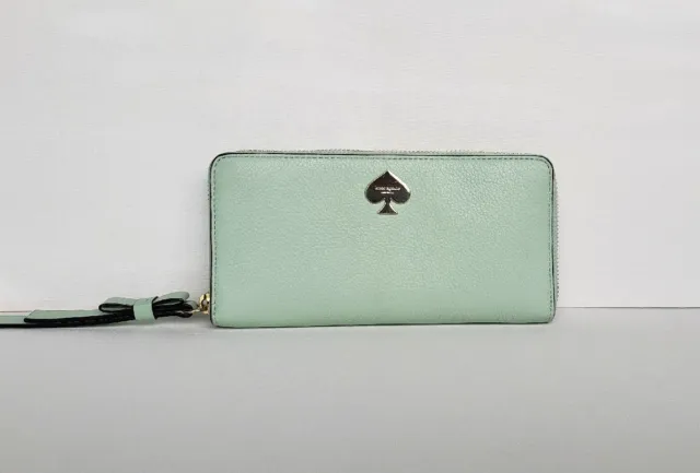 Kate Spade Pebble Leather Leroy Street Stacy Mint Mojito Wallet Light Mint Green
