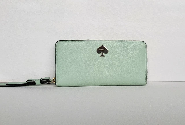 Kate Spade Pebble Leather Leroy Street Stacy Mint Mojito Wallet Light Mint Green Kate Spade Pebble Leather Leroy Street Stacy Mint Mojito Wallet Light Mint Green