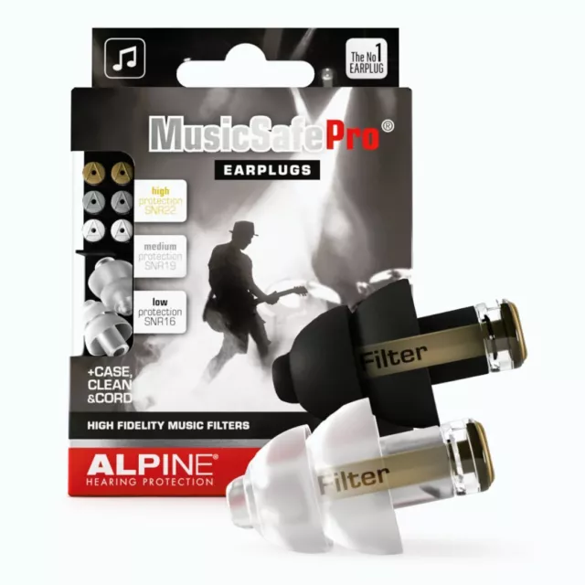 Alpine Hearing MusicSafe Pro Earplugs - Black or Translucent