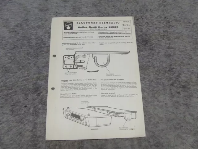 Schaltplan Service Manual für Kofferradio Radio Blaupunkt Derby 21500 ab E171400