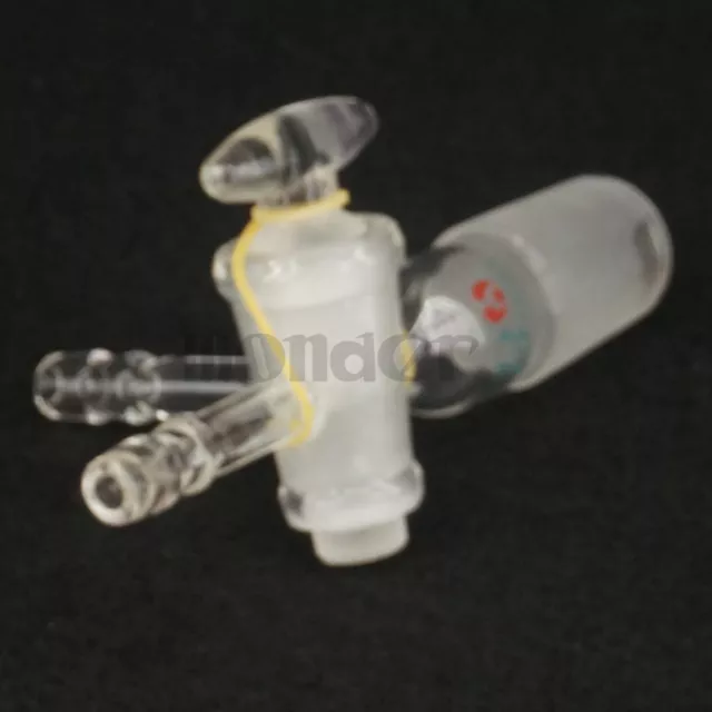 24/29 Joint T Type Adapter Three-Way Glass Stopcock 125mm Length Lab Glassware