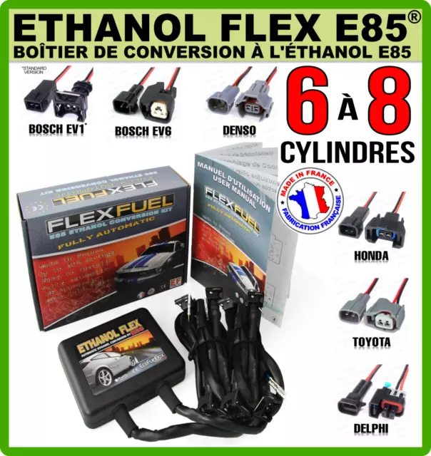 Kit Ethanol Flex 6-8 Cylindres, Boitier Ethanol E85 6-8 Cyl. Fabrique En France