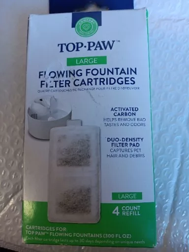 Top Paw Large Flowing Fountain Filter Cartridge 4 PACK FREE SHIPPING