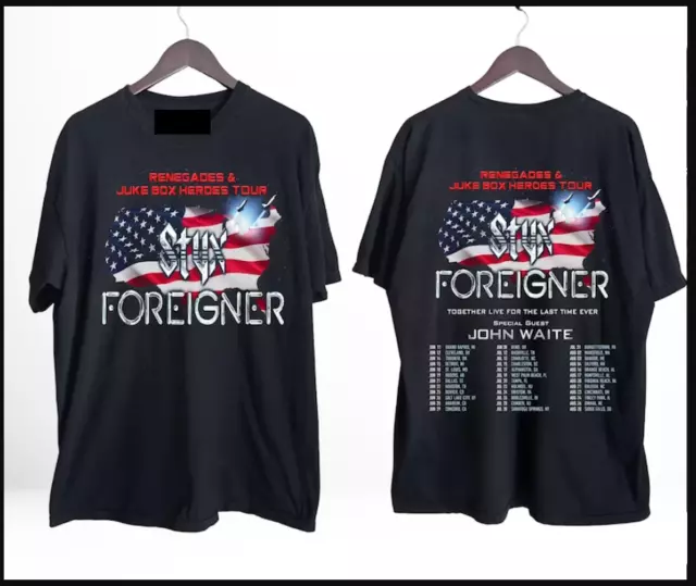 FOREIGNER 2024 TOUR TShirt, Styx 2024 Tour, Foreigner and Styx Tour