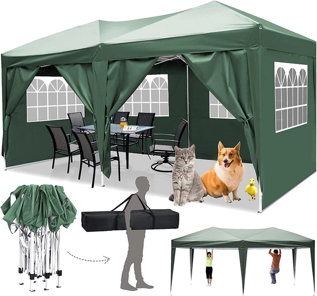 Pavillon 3x6 Wasserdicht Partyzelt Gartenzelt UV Faltpavillon Faltbar Popup Zelt