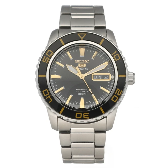 Seiko 5 Sports 7S36-04N0 Stainless Steel 42 mm Black Dial Automatic Men's Watch