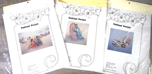 3 Patrones de Ropa Pintados del Suroeste Acuarela Arcilla Ollas Nativas Mujeres Pony