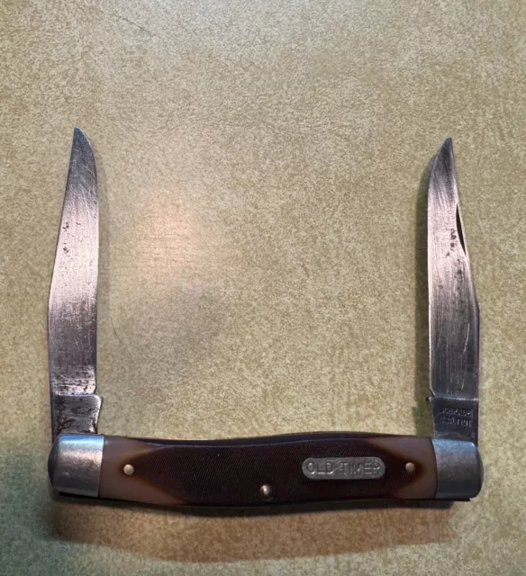 Vintage Schrade Made In Usa Old Timer Sawcut Delrin Muskrat Knife 77Ot