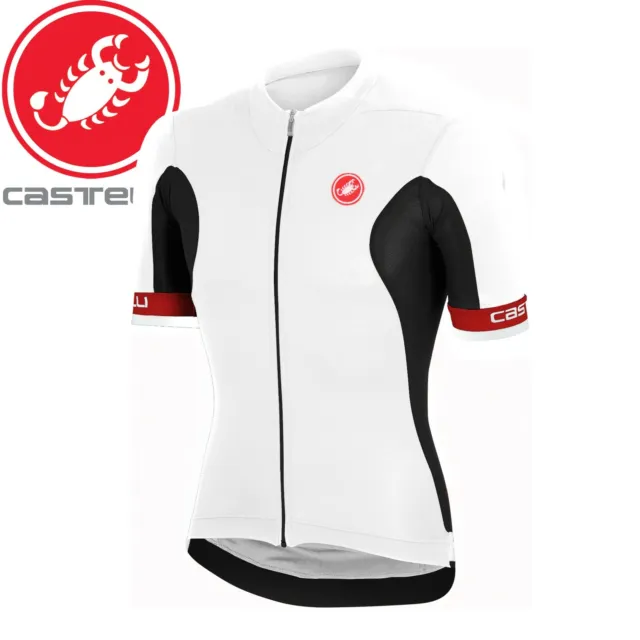 Castelli Volata Fz Mens Cycling Jersey - White/Black