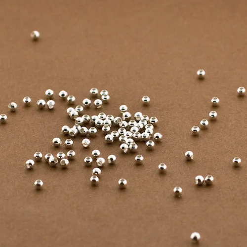 100pc- 2mm Sterling Silver Seamless Beads. Round Spacers. Seed Beads, Wholesale