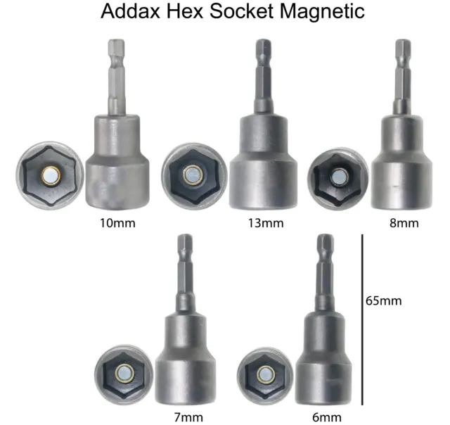 1/4" Hex Magnetic Nut Driver Socket Metric Impact Drill Bit 6Mm To 13Mm