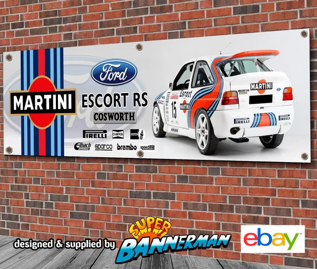 FORD ESCORT RS Cosworth Martini Racing Rally Car Banner for Garage ...