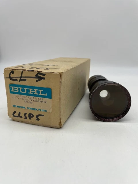 Buhl 2.0" f/2.8 Projector Projection Lens 429-60 Flat Field Superwide