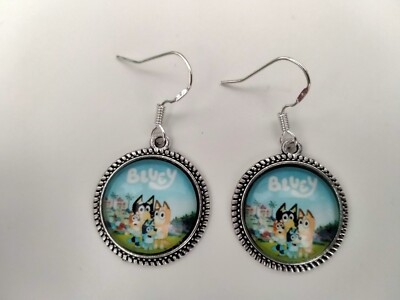 BLUEY BINGO FAMILY bluey dog cartoon kids earrings 925 Silver hooks $6.