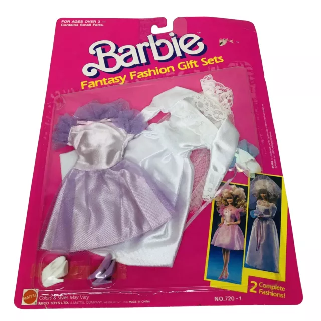 Vintage 1989 Barbie Fantasy Fashion Gift Sets #720-1 NRFB 2 Complete Outfits