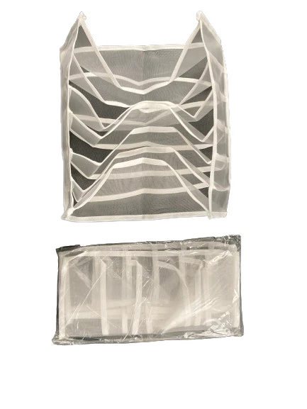 Lot of 2 Mesh Six Drawer Storage Organizers Sorters White Laundry Closet