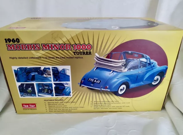 Sun Star Druckguss 1960 Morris Minor 1000 Tourenwagen 4772 1.12 SELTEN Ltd Hrsg. Brandneu in Originalverpackung