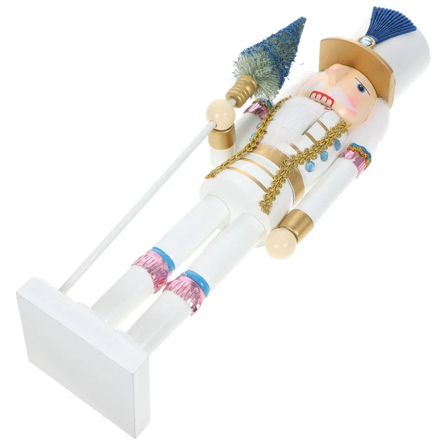 FmtwPhn Figurine Casse-noisette – 38 Cm En Bois Pour Décoration De Noël, Casse-noisette, Pêcheur En Bois Avec Canne à Pêche Et Poisson à La Main