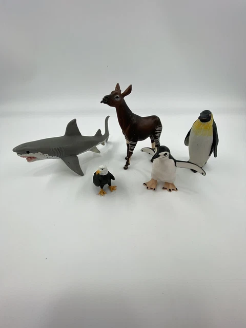 Lot Of 5 Safari Ltd Collectable Toy Animal Figures - Includes Great White Shark