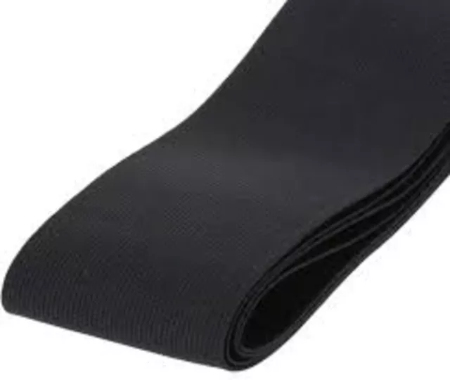 Premium Black Elastic 3 inch Wide Waist Cuffs Sewing Haberdashery Stretchy 75mm