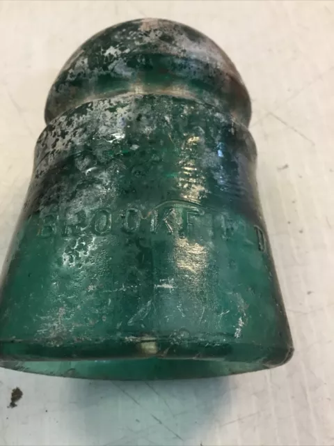 Vintage Brookfield Aqua Blue Glass Beehive Insulator Collectible
